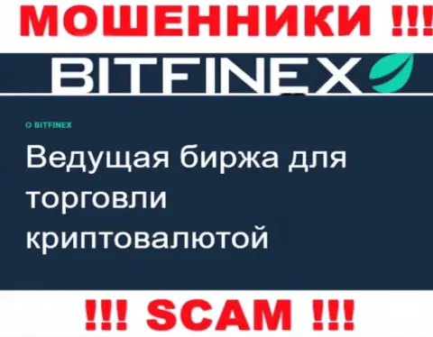 Основная деятельность Битфайнекс Ком - это Crypto trading, осторожно, прокручивают делишки противозаконно