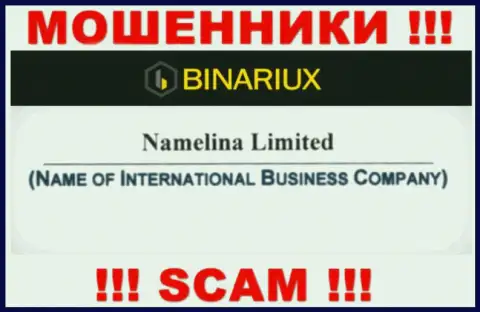 Binariux Net - это интернет-мошенники, а управляет ими Намелина Лтд