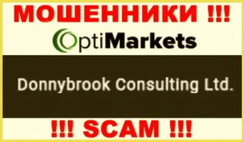Разводилы ОптиМаркет Ко написали, что Donnybrook Consulting Ltd управляет их лохотронном