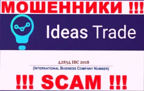 Будьте крайне осторожны !!! Номер регистрации IdeasTrade Com - 42854 IBC 2018 может оказаться ненастоящим
