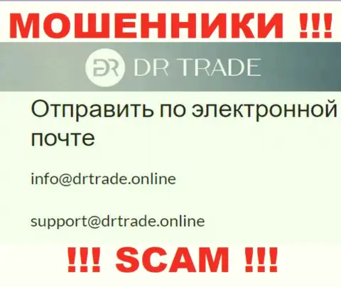 Не пишите письмо на е-майл кидал DR Trade, показанный у них на сайте в разделе контактной информации - это весьма рискованно
