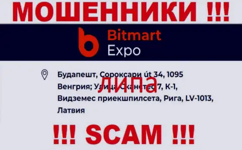 Юридический адрес организации Bitmart Expo липовый - сотрудничать с ней довольно опасно