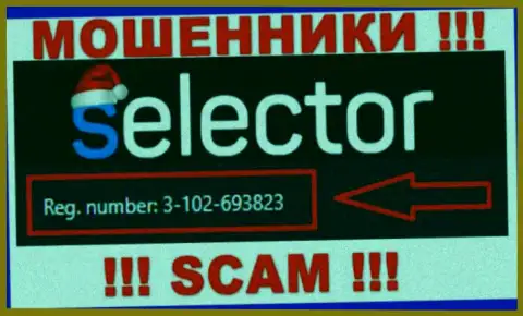 Selector Gg мошенники всемирной сети internet ! Их регистрационный номер: 3-102-693823
