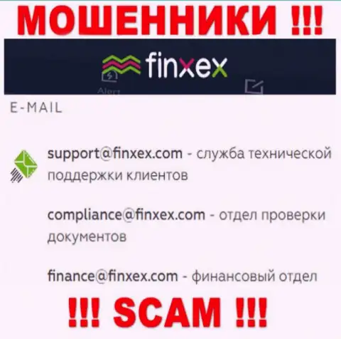 В разделе контактов internet-мошенников Finxex, расположен вот этот e-mail для обратной связи