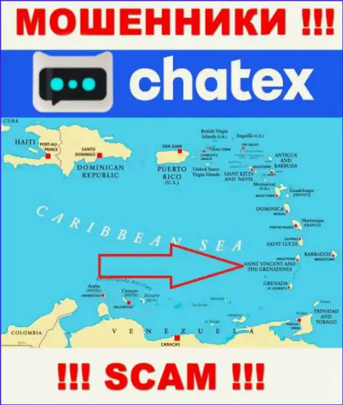 Не доверяйте интернет мошенникам Чатекс Ком, потому что они обосновались в оффшоре: Сент-Винсент и Гренадины