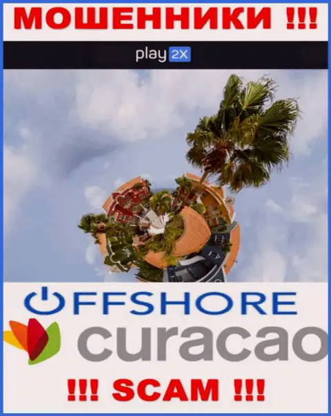 Curacao - офшорное место регистрации мошенников Play2X Com, опубликованное на их сайте