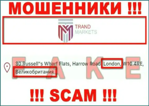 TrandMarkets Com - это несомненно интернет мошенники, представили ложную информацию о юрисдикции конторы