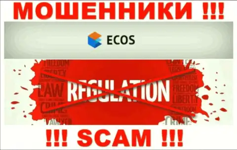 На интернет-портале мошенников Ecos Am нет инфы о их регуляторе - его попросту нет