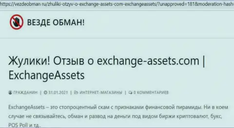Чем заканчивается сотрудничество с компанией Exchange-Assets Com ? Статья о интернет мошеннике