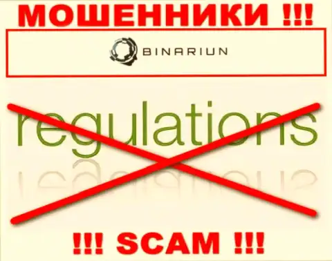 У конторы Бинариун нет регулируемого органа, а значит они ушлые internet-мошенники ! Будьте очень бдительны !!!