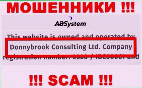 Информация о юридическом лице ABSystem Pro, ими оказалась организация Donnybrook Consulting Ltd