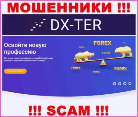 С компанией DX-Ter Com работать опасно, их вид деятельности Форекс - это замануха