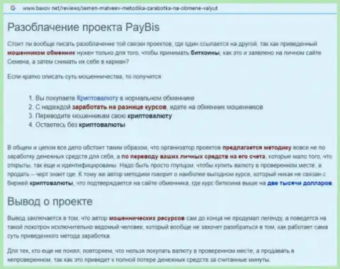 PayBis Com вложенные денежные средства не выводит, так что стараться не надо (обзор махинаций)