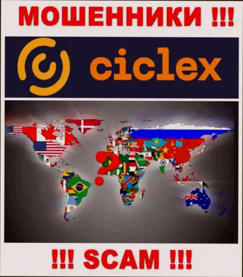 Юрисдикция Ciclex не показана на сайте компании - это мошенники !!! Будьте крайне осторожны !!!