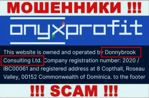 Юридическое лицо организации Доннибрук Консалтинг Лтд - это Donnybrook Consulting Ltd, инфа позаимствована с официального информационного сервиса