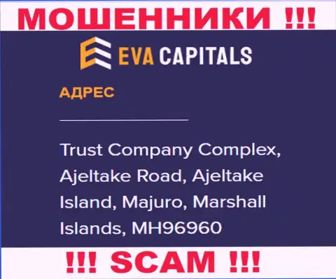 На web-ресурсе Ева Капиталс показан офшорный адрес конторы - Trust Company Complex, Ajeltake Road, Ajeltake Island, Majuro, Marshall Islands, MH96960, будьте внимательны - это ворюги