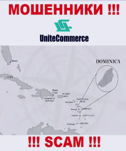 Unite Commerce зарегистрированы в офшоре, на территории - Commonwealth of Dominica