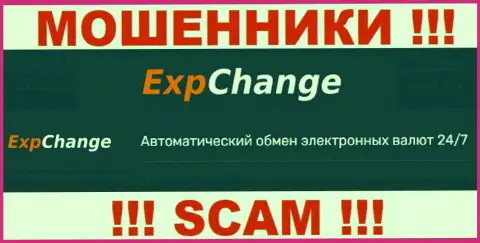 Криптовалютный обменник - это то на чем, якобы, специализируются мошенники ExpChange
