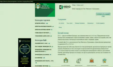 Материал об условиях для спекулирования форекс брокерской компании Kiexo Com, опубликованный на сайте directory financemagnates com