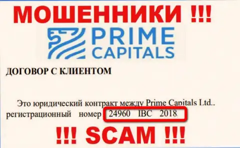 Prime-Capitals Com - ЖУЛИКИ !!! Номер регистрации компании - 24960 IBC 2018