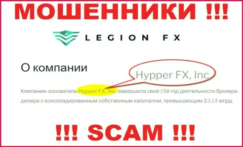 HypperFX принадлежит конторе - ГипперФХ, Инк