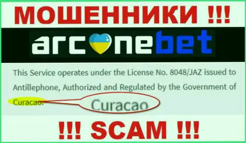 Аркане Бет - это интернет аферисты, их место регистрации на территории Curaçao