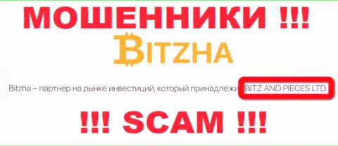 На официальном информационном сервисе Bitzha24 Com мошенники сообщают, что ими руководит Битж энд Пицес Лтд