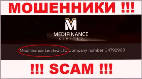 MediFinanceLimited как будто бы управляет организация Medifinance Limited LTD