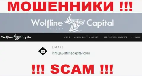 МОШЕННИКИ Wolfline Capital LLC показали на своем онлайн-сервисе е-майл компании - писать письмо довольно-таки опасно