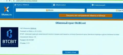 Сжатая справочная информация об online-обменке BTC Bit предоставлена на сайте иксрейтес ру
